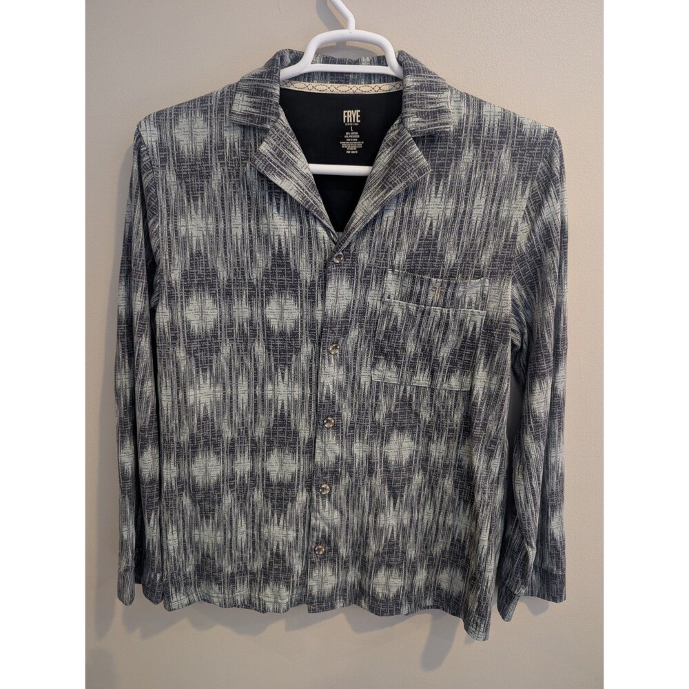 Frye Loungewear Shirt Men Large Gray Heathered Collar Premium Pajama Top NWOT